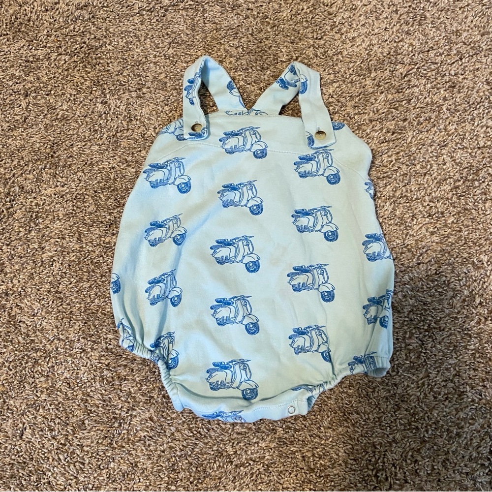 Kate Quinn Blue Scooter Print Baby Romper size 12-18M